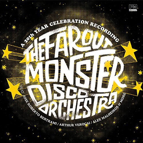 "Album cover with white text on black background surrounded by yellow stars."