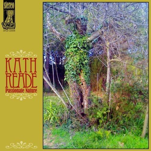 Album cover with a person camouflaged in foliage, standing by a tree, on olive background.