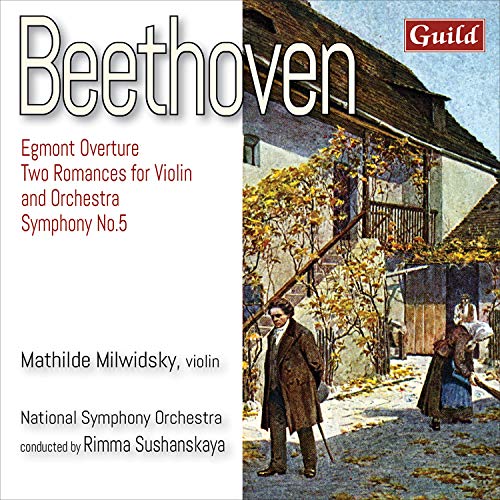 Beethoven CD cover featuring a man and woman outside a house with autumn foliage.