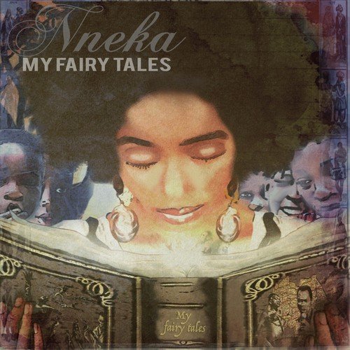 The alt text for the image is: "Album cover featuring a woman reading a book with fairy tale characters."