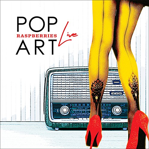 Album cover with a woman's legs in yellow stockings and red heels, near a radio.