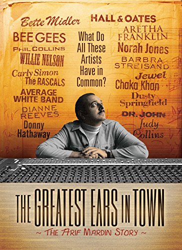 DVD cover for "The Greatest Ears In Town: The Arif Mardin Story" with a man sitting.