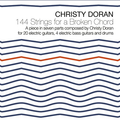 "Album cover with wavy blue lines and one red line on a white background."