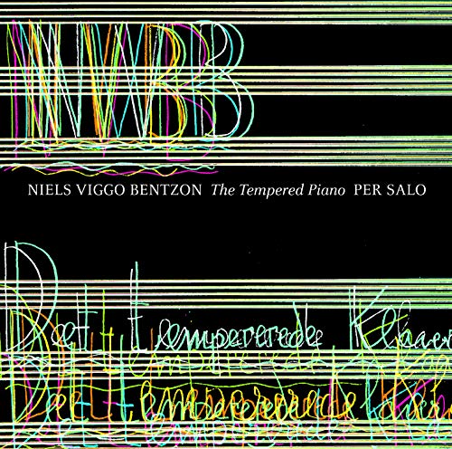 "Black album cover with multicolored scribbles and white text."