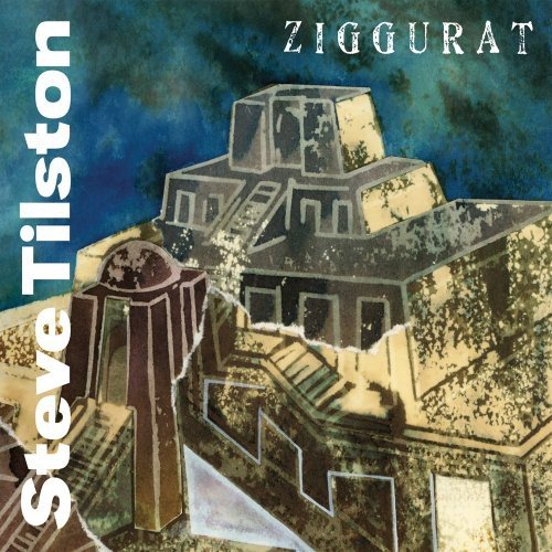 "Album cover with 'Steve Tilston' and 'Ziggurat' text, featuring a stylized ziggurat illustration."