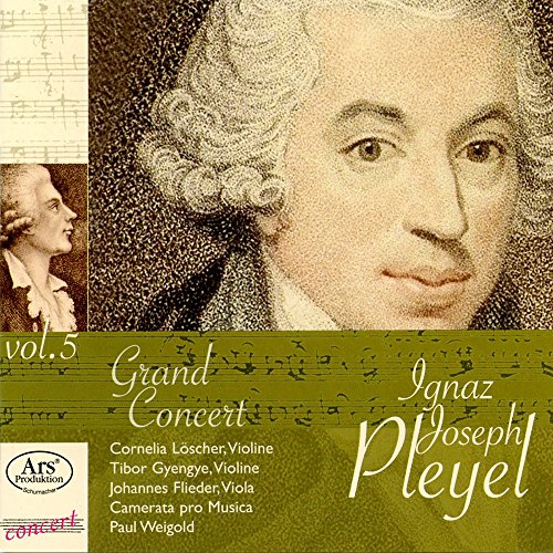 CD cover featuring a portrait of Ignaz Joseph Pleyel with musical notes and text.