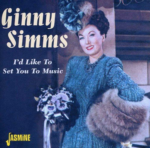 "CD cover featuring Ginny Simms in a blue dress holding flowers."