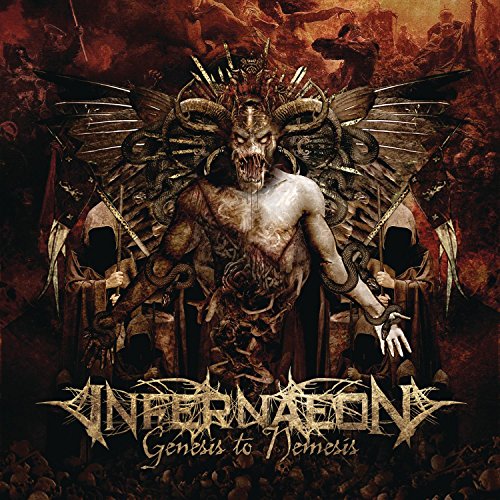 Album cover art featuring a grotesque figure with horns and wings, surrounded by skulls.