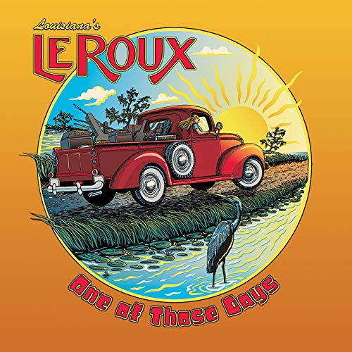 "Album cover art featuring a red truck and heron on an orange background."