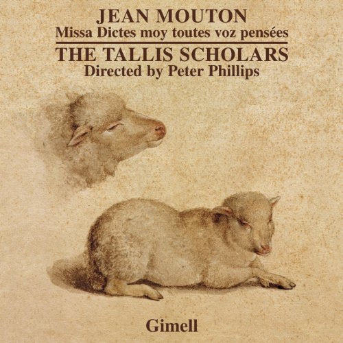 A CD cover with two sheep illustrations and brown text on a beige background.