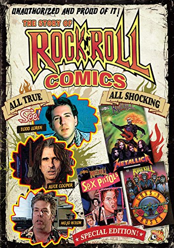 DVD cover for "The Story of Rock N Roll Comics" with rock star images.
