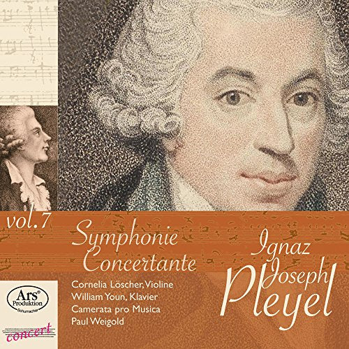 CD cover featuring a portrait of Ignaz Joseph Pleyel with musical notes and text.