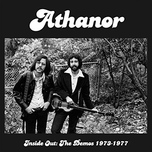 Athanor CD cover with black and white photo of two men holding guitars.