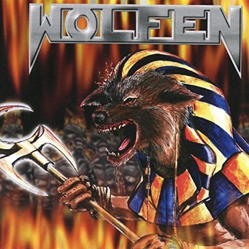"Album cover art featuring a snarling wolf-like creature wielding an axe."
