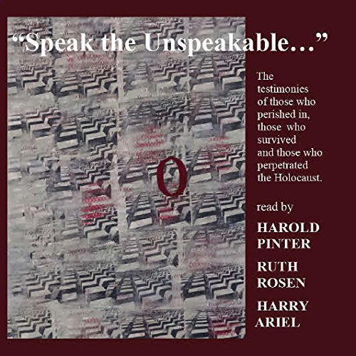 "CD cover with 'Speak the Unspeakable...' title and Holocaust-related image and text."