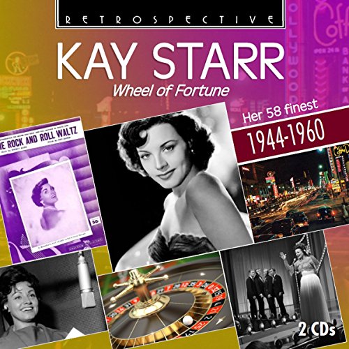 "CD cover with collage of Kay Starr images and roulette wheel."