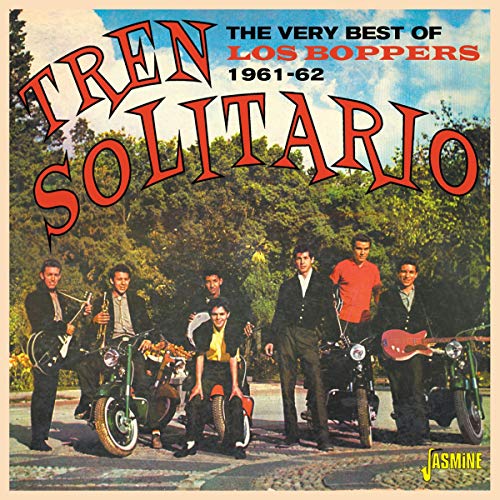 "CD cover with band members posing on motorcycles, trees in the background."