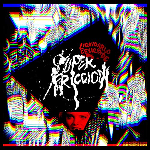 A colorful, distorted album cover with a man's face and abstract designs.