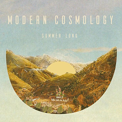 Album cover with a landscape scene in a semi-circular frame, featuring mountains and a building.