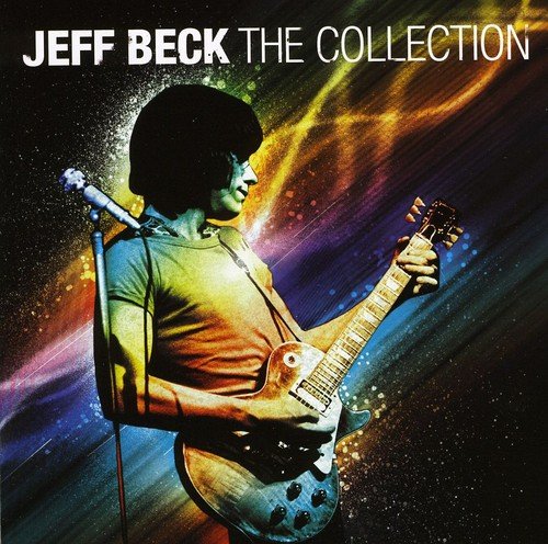 "Album cover featuring Jeff Beck playing guitar with colorful, swirling background and white text."