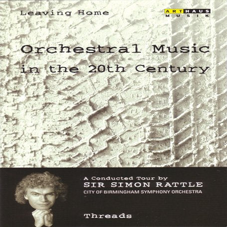 "Album cover with textured white background, black text, and a conductor's portrait."