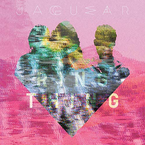 "Album cover with heart-shaped image, pink background, and 'JAGUWAR' and 'RINGTHING' text."