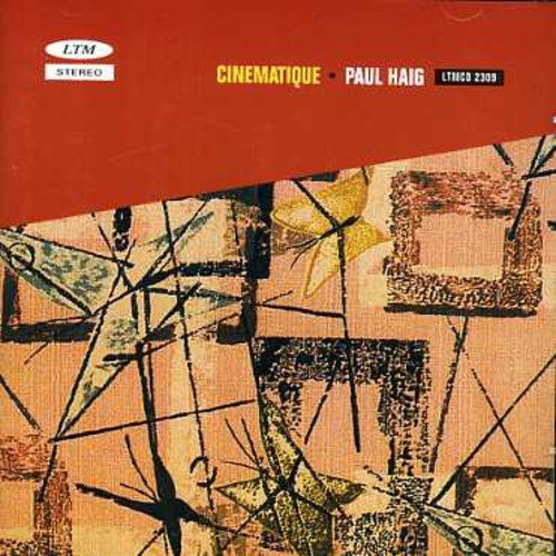 Album cover with abstract orange and black design, titled "Cinematique" by Paul Haig.