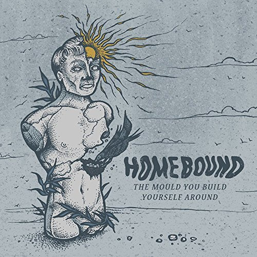 "CD album cover with a man surrounded by thorns and a sun."