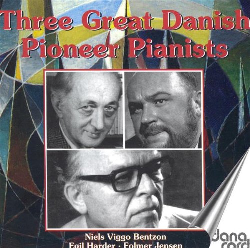 CD cover with three black-and-white portraits and abstract background.