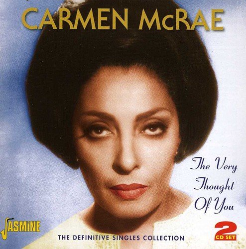 Alt text: CD cover featuring a portrait of Carmen McRae against a blue background.