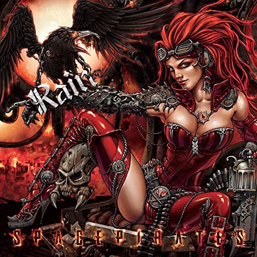 "Album cover art featuring anime-style woman and man with dark, steampunk elements."