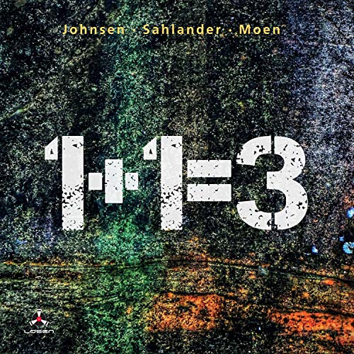 "CD album cover with '1+1=3' in white on a grungy, multicolored background."