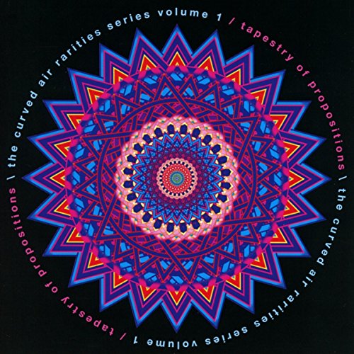 "Album cover with colorful mandala design on a black background."