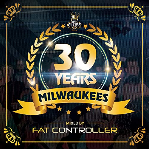"CD cover with gold laurel wreath and '30 Years Milwaukees' text on dark background."