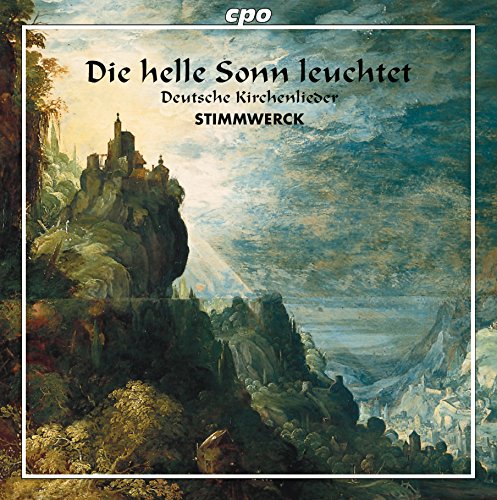 "CD cover featuring a landscape painting with a castle on a cliff."