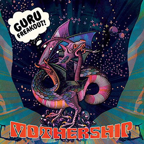 A vinyl record titled "Mothership" with a psychedelic, dragon-like creature cover art.