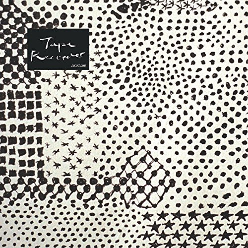 "Album cover with black dots and stars on a white background, featuring 'Tape Recorder' text."