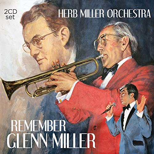 "Album cover with painted image of three men, one playing trumpet, against dark background."