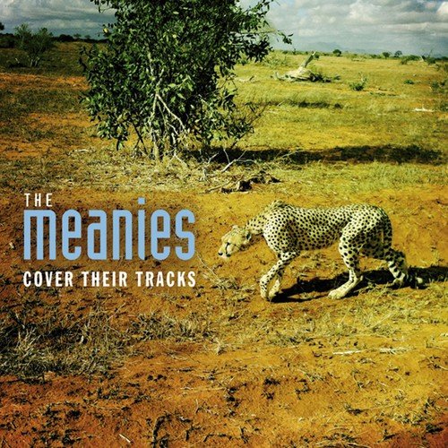 "CD cover featuring a cheetah in a savannah, with 'The Meanies' and 'Cover Their Tracks' text."