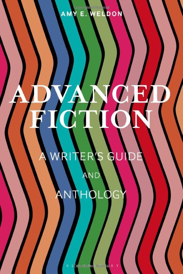 Book cover: "Advanced Fiction" with colorful vertical stripes.