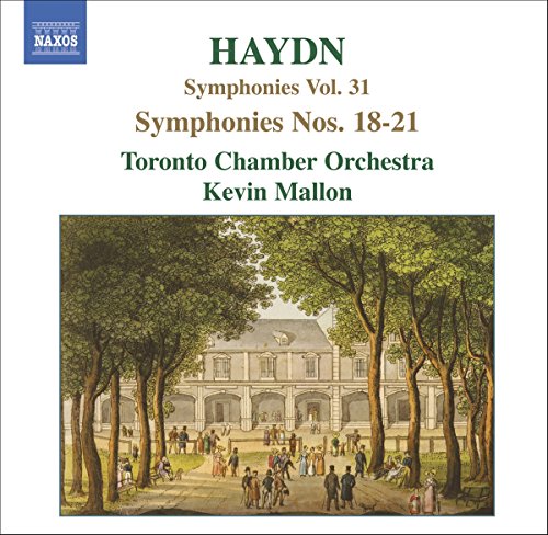 "CD cover with 18th-century building illustration, green and gold title text, and Naxos logo."