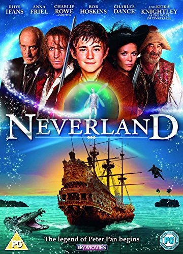 "Neverland DVD cover featuring a ship, characters, and a glowing figure."