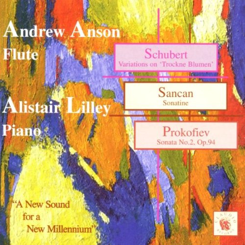 The image is a CD cover featuring a vibrant abstract painting. Alt text: Abstract CD cover with multicolored background and white and red text.
