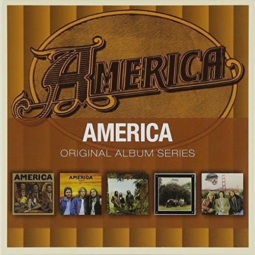 "Brown album cover with 'America' logo and five smaller album covers displayed below."