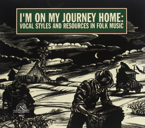 "CD cover with black and white illustration of people working in a rural landscape."