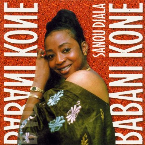 "CD cover with a woman in green dress against red patterned background."