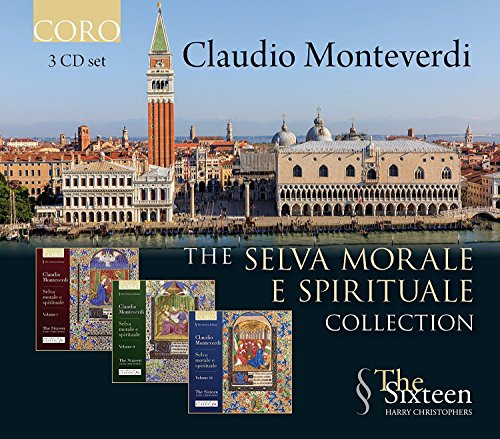 "CD cover featuring Venice cityscape and three booklets on a dark background."