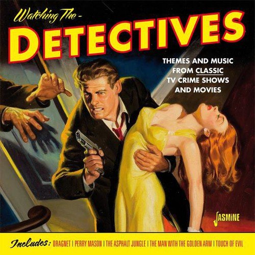"CD cover art featuring a man holding a gun and a woman in distress."