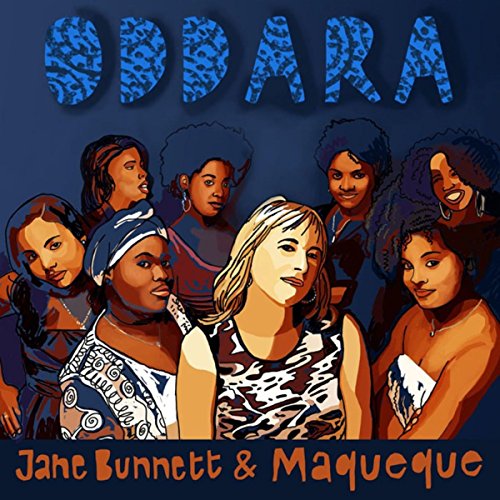 The image depicts a CD cover with a cartoon illustration of eight women.