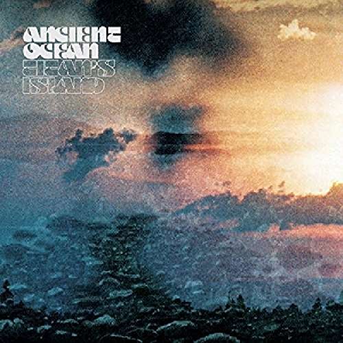 Album cover with sunset or sunrise over a body of water, text in top left.